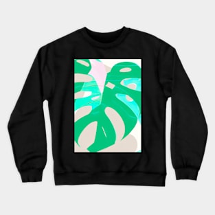 Monstera Plant Abstract Crewneck Sweatshirt